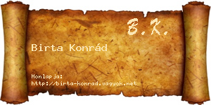 Birta Konrád névjegykártya